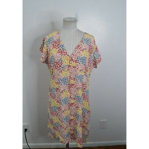 RAILS Helena Large Crepe Mini Dress Floral Button Front Flower Meadows White